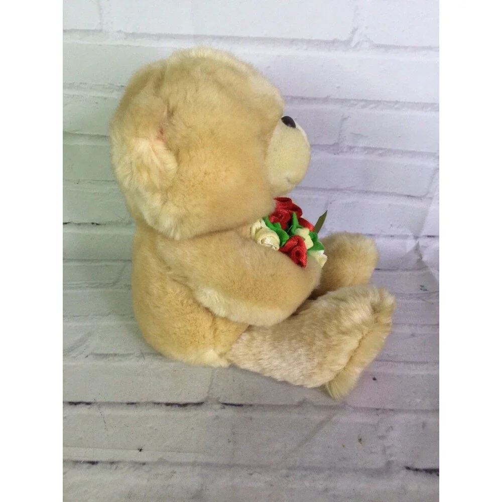 Hallmark Forever Friends Original Cute Bear Holding Roses Plush Stuffed Animal